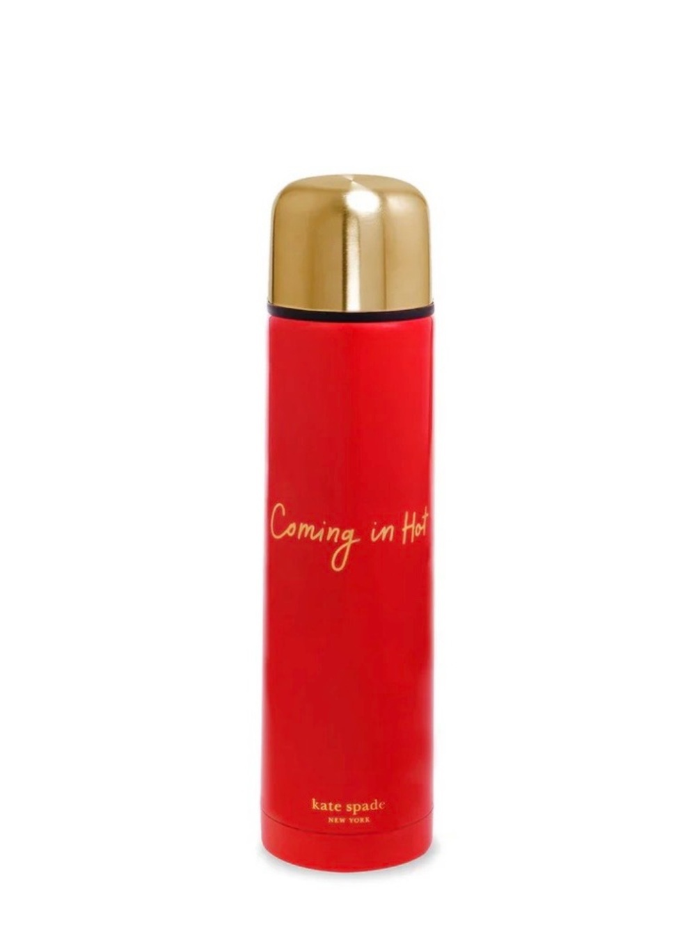 kate spade Red and Gold 'Coming in Hot' Insulated Travel Bottle